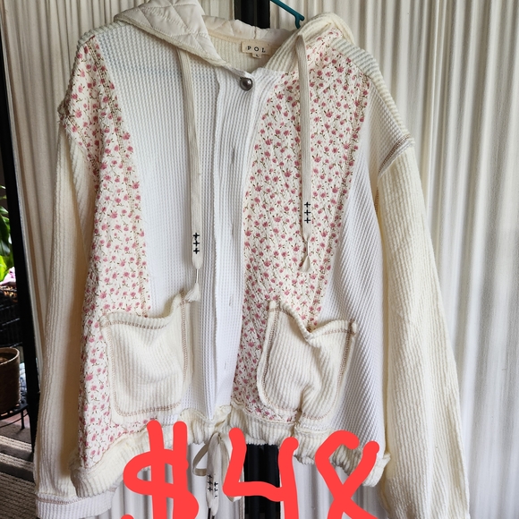 Pol Floral-Panel Cream Hooded Jacket - Picture 9 of 9